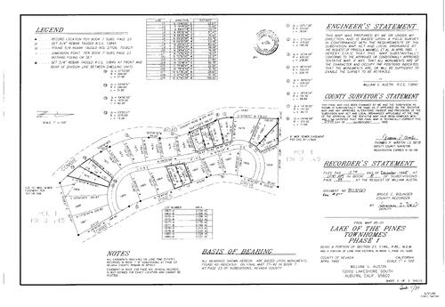 Click to see Subdivision Book 8, pg. 39 (1995) of Nevada County Recorders Subdivision Maps Book 8