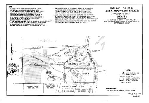 Click to see Subdivision Book 8, pg. 60 (1998) of Nevada County Recorders Subdivision Maps Book 8