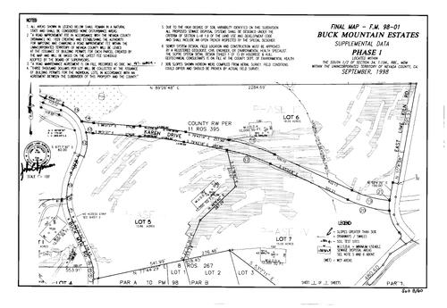 Click to see Subdivision Book 8, pg. 60 (1998) of Nevada County Recorders Subdivision Maps Book 8