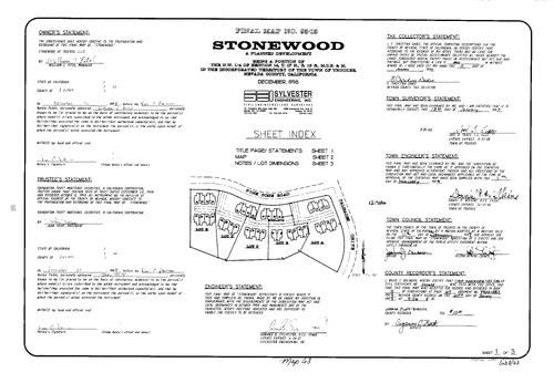 Click to see Subdivision Book 8, pg. 63 (1999) of Nevada County Recorders Subdivision Maps Book 8