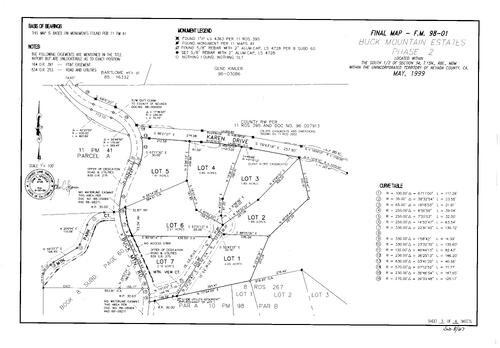 Click to see Subdivision Book 8, pg. 67 (1999) of Nevada County Recorders Subdivision Maps Book 8
