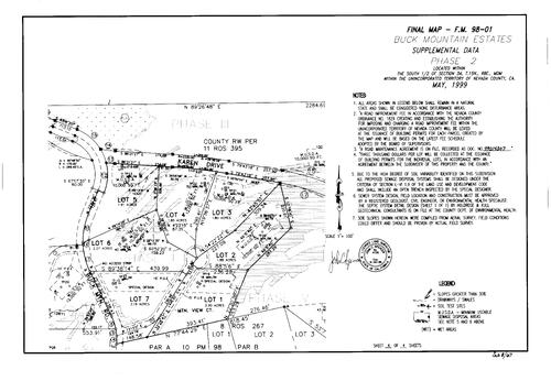 Click to see Subdivision Book 8, pg. 67 (1999) of Nevada County Recorders Subdivision Maps Book 8