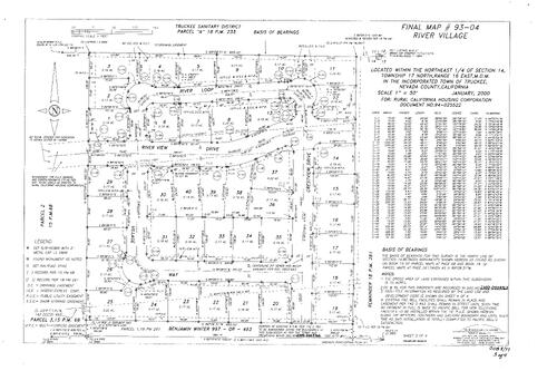 Click to see Subdivision Book 8, pg. 77 (2000) of Nevada County Recorders Subdivision Maps Book 8