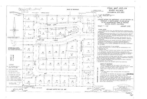 Click to see Subdivision Book 8, pg. 77 (2000) of Nevada County Recorders Subdivision Maps Book 8