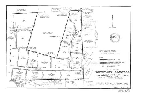 Click to see Subdivision Book 8, pg. 78 (2000) of Nevada County Recorders Subdivision Maps Book 8