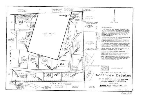Click to see Subdivision Book 8, pg. 78 (2000) of Nevada County Recorders Subdivision Maps Book 8