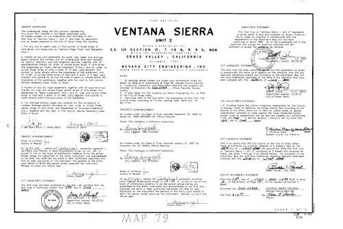 Click to see Subdivision Book 8, pg. 79 (2000) of Nevada County Recorders Subdivision Maps Book 8
