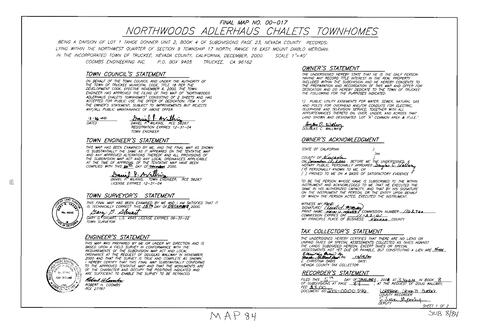 Click to see Subdivision Book 8, pg. 84 (2001) of Nevada County Recorders Subdivision Maps Book 8