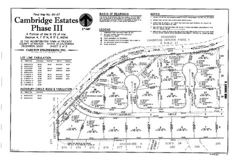 Click to see Subdivision Book 8, pg. 85 (2001) of Nevada County Recorders Subdivision Maps Book 8