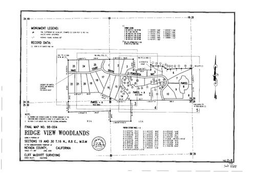 Click to see Subdivision Book 8, pg. 88 (2001) of Nevada County Recorders Subdivision Maps Book 8