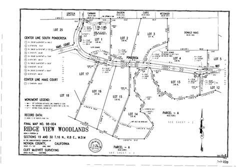 Click to see Subdivision Book 8, pg. 88 (2001) of Nevada County Recorders Subdivision Maps Book 8
