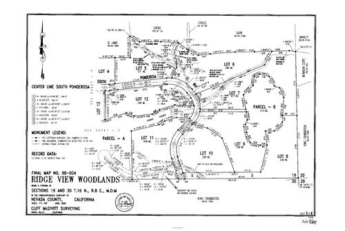 Click to see Subdivision Book 8, pg. 88 (2001) of Nevada County Recorders Subdivision Maps Book 8