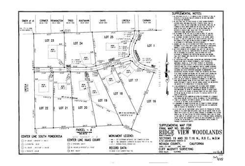 Click to see Subdivision Book 8, pg. 88 (2001) of Nevada County Recorders Subdivision Maps Book 8