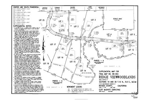 Click to see Subdivision Book 8, pg. 88 (2001) of Nevada County Recorders Subdivision Maps Book 8