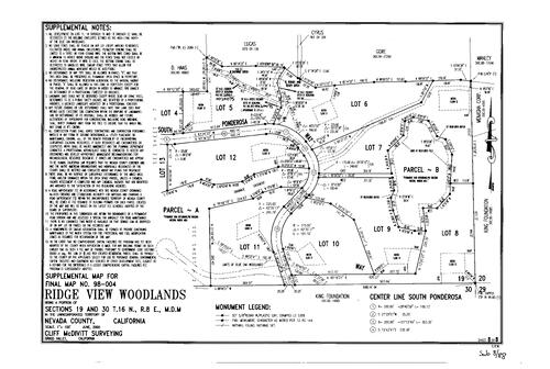 Click to see Subdivision Book 8, pg. 88 (2001) of Nevada County Recorders Subdivision Maps Book 8