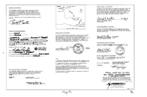 Click to see Subdivision Book 8, pg. 91 (2001) of Nevada County Recorders Subdivision Maps Book 8