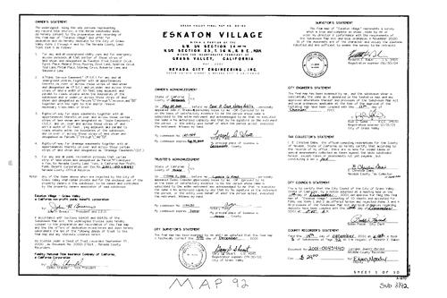 Click to see Subdivision Book 8, pg. 92 (2001) of Nevada County Recorders Subdivision Maps Book 8
