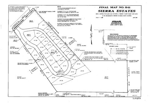 Click to see Subdivision Book 8, pg. 95 (2002) of Nevada County Recorders Subdivision Maps Book 8