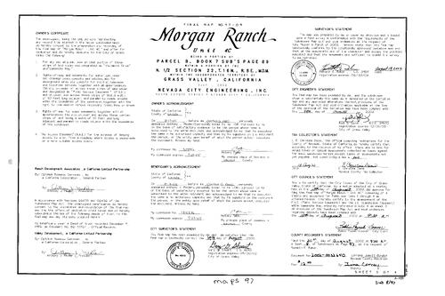 Click to see Subdivision Book 8, pg. 97 (2002) of Nevada County Recorders Subdivision Maps Book 8