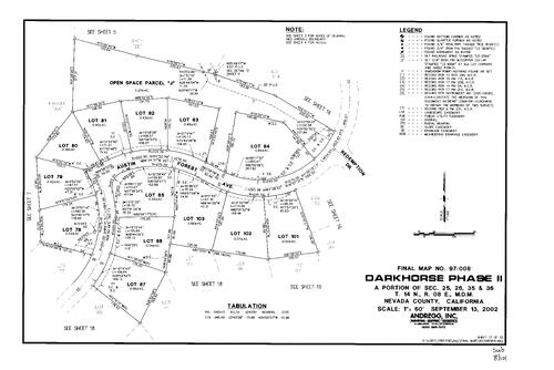 Click to see Subdivision Book 8, pg. 101 (2002) of Nevada County Recorders Subdivision Maps Book 8