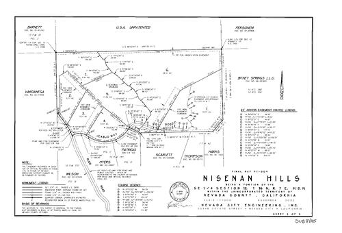 Click to see Subdivision Book 8, pg. 105 (2003) of Nevada County Recorders Subdivision Maps Book 8