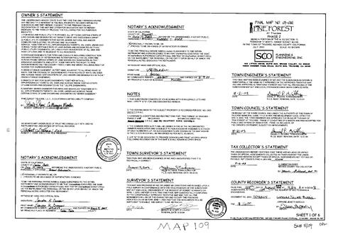 Click to see Subdivision Book 8, pg. 109 (2003) of Nevada County Recorders Subdivision Maps Book 8