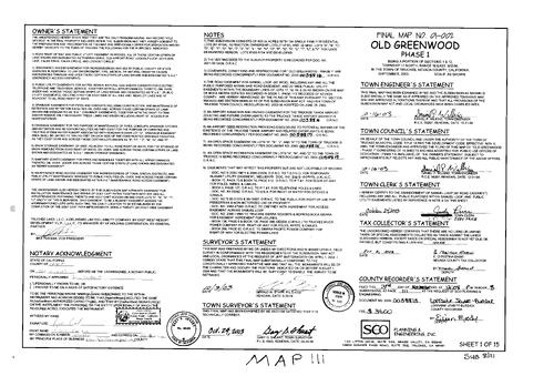 Click to see Subdivision Book 8, pg. 111 (2003) of Nevada County Recorders Subdivision Maps Book 8