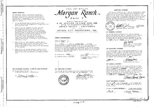 Click to see Subdivision Book 8, pg. 115 (2004) of Nevada County Recorders Subdivision Maps Book 8