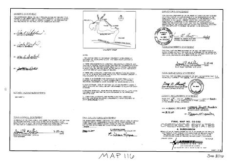 Click to see Subdivision Book 8, pg. 116 (2004) of Nevada County Recorders Subdivision Maps Book 8