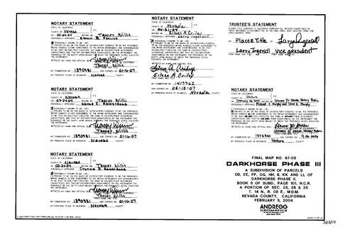 Click to see Subdivision Book 8, pg. 119 (2004) of Nevada County Recorders Subdivision Maps Book 8