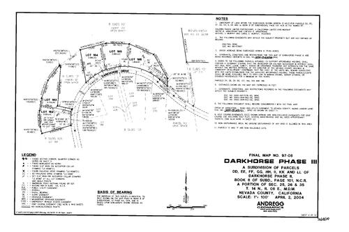 Click to see Subdivision Book 8, pg. 119 (2004) of Nevada County Recorders Subdivision Maps Book 8
