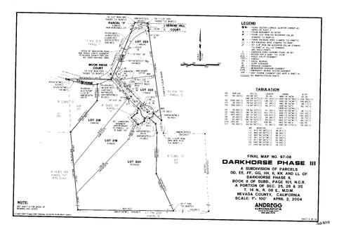 Click to see Subdivision Book 8, pg. 119 (2004) of Nevada County Recorders Subdivision Maps Book 8