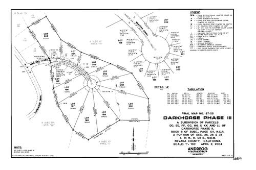 Click to see Subdivision Book 8, pg. 119 (2004) of Nevada County Recorders Subdivision Maps Book 8