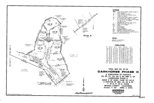 Click to see Subdivision Book 8, pg. 119 (2004) of Nevada County Recorders Subdivision Maps Book 8