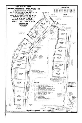 Click to see Subdivision Book 8, pg. 119 (2004) of Nevada County Recorders Subdivision Maps Book 8
