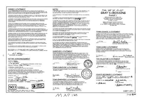Click to see Subdivision Book 8, pg. 125 (2004) of Nevada County Recorders Subdivision Maps Book 8