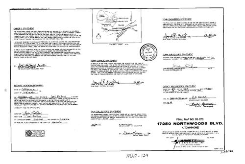 Click to see Subdivision Book 8, pg. 129 (2004) of Nevada County Recorders Subdivision Maps Book 8