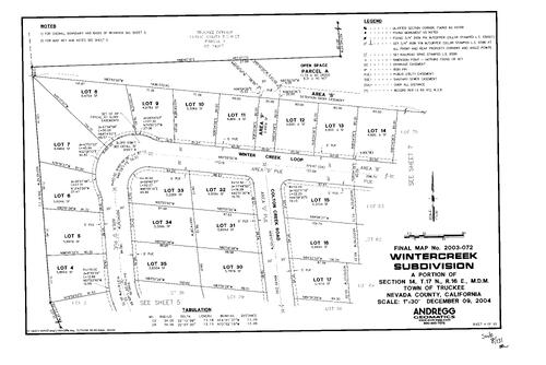 Click to see Subdivision Book 8, pg. 131 (2004) of Nevada County Recorders Subdivision Maps Book 8