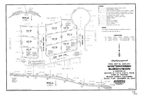 Click to see Subdivision Book 8, pg. 131 (2004) of Nevada County Recorders Subdivision Maps Book 8