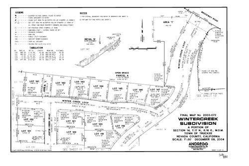 Click to see Subdivision Book 8, pg. 131 (2004) of Nevada County Recorders Subdivision Maps Book 8