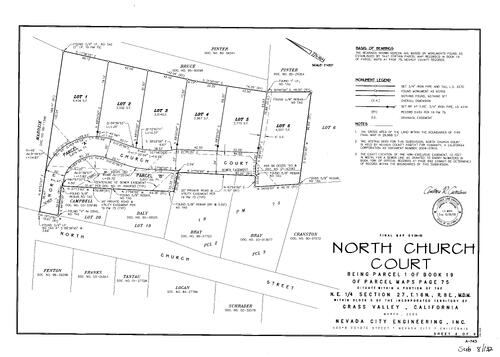 Click to see Subdivision Book 8, pg. 132 (2005) of Nevada County Recorders Subdivision Maps Book 8