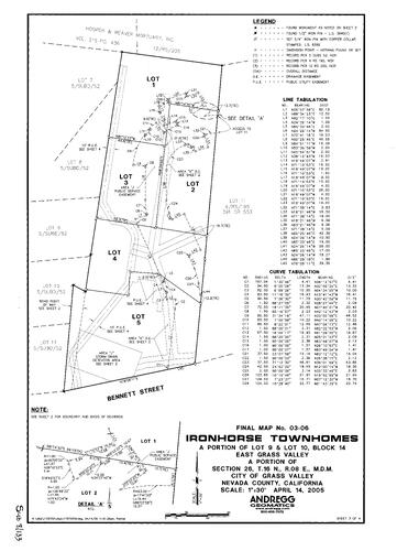 Click to see Subdivision Book 8, pg. 133 (2005) of Nevada County Recorders Subdivision Maps Book 8