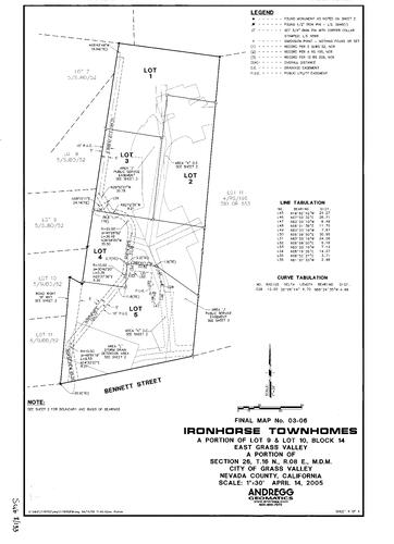 Click to see Subdivision Book 8, pg. 133 (2005) of Nevada County Recorders Subdivision Maps Book 8