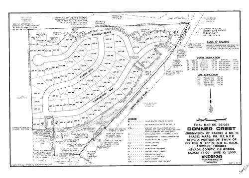 Click to see Subdivision Book 8, pg. 134 (2005) of Nevada County Recorders Subdivision Maps Book 8