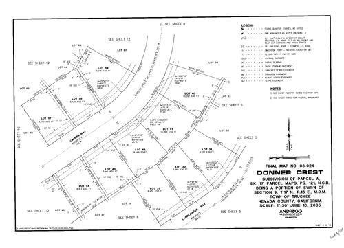 Click to see Subdivision Book 8, pg. 134 (2005) of Nevada County Recorders Subdivision Maps Book 8