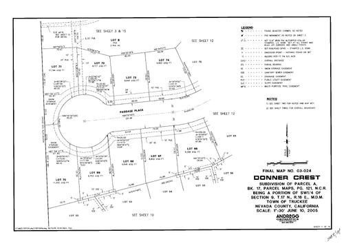 Click to see Subdivision Book 8, pg. 134 (2005) of Nevada County Recorders Subdivision Maps Book 8
