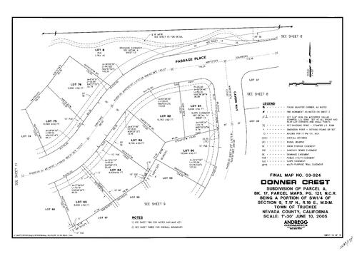 Click to see Subdivision Book 8, pg. 134 (2005) of Nevada County Recorders Subdivision Maps Book 8