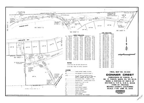 Click to see Subdivision Book 8, pg. 134 (2005) of Nevada County Recorders Subdivision Maps Book 8