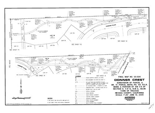 Click to see Subdivision Book 8, pg. 134 (2005) of Nevada County Recorders Subdivision Maps Book 8