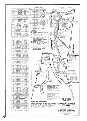 Click to see Subdivision Book 8, pg. 137 of Nevada County Recorders Subdivision Maps Book 8